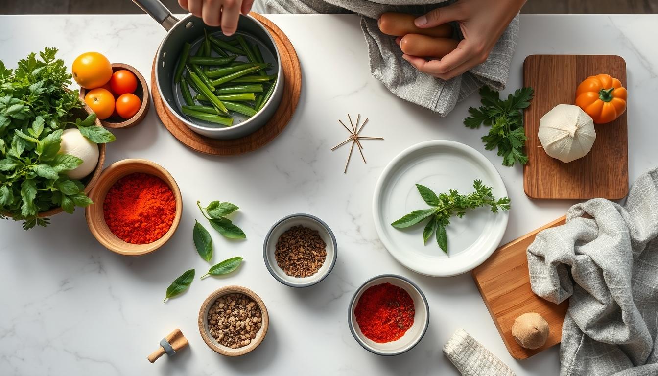 Home cook preparing ingredients in the kitchen